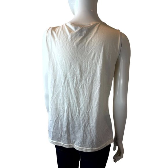 Dana Buchman Women Floral Sleeveless Tank Top Sequin Cream Red Size Large - Picture 2 of 7